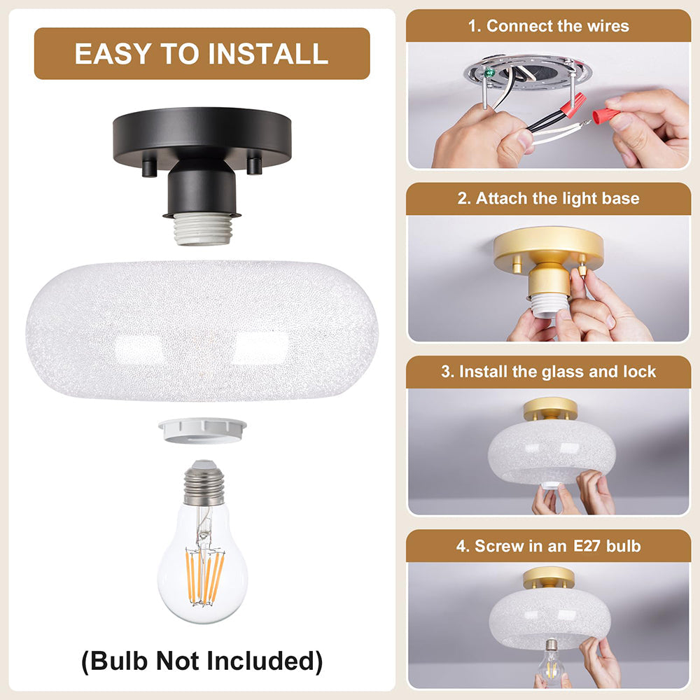 Taklampa Glas Modern Semi Flush Armatur