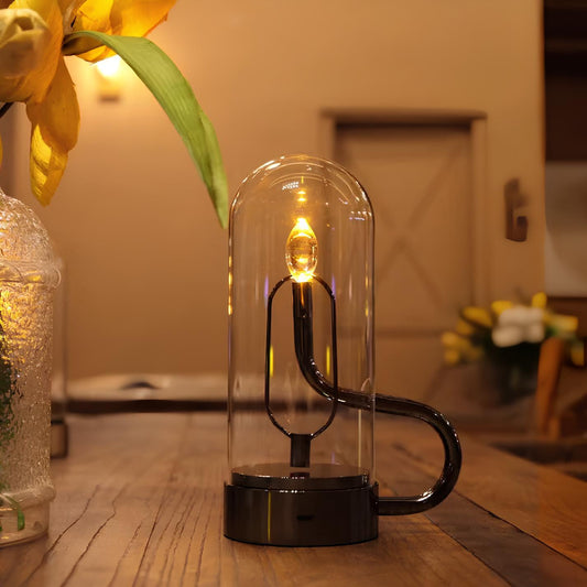 LED Bordslampa Glasdome Uppladdningsbar Lampa