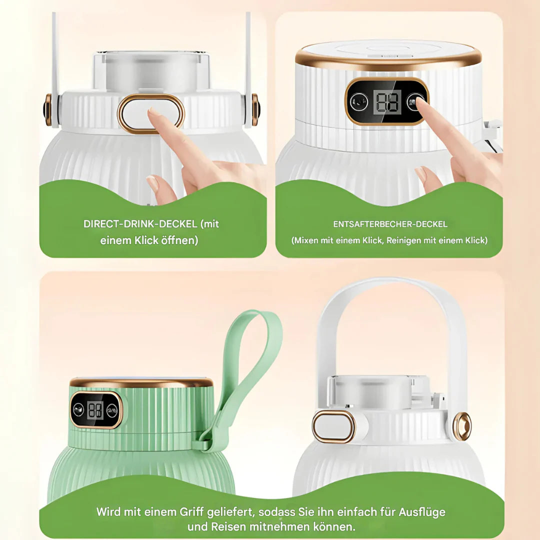 Bärbar multifunktionsblender med dubbellock och USB-laddningsfunktion – för smoothies och förvaringsbehållare