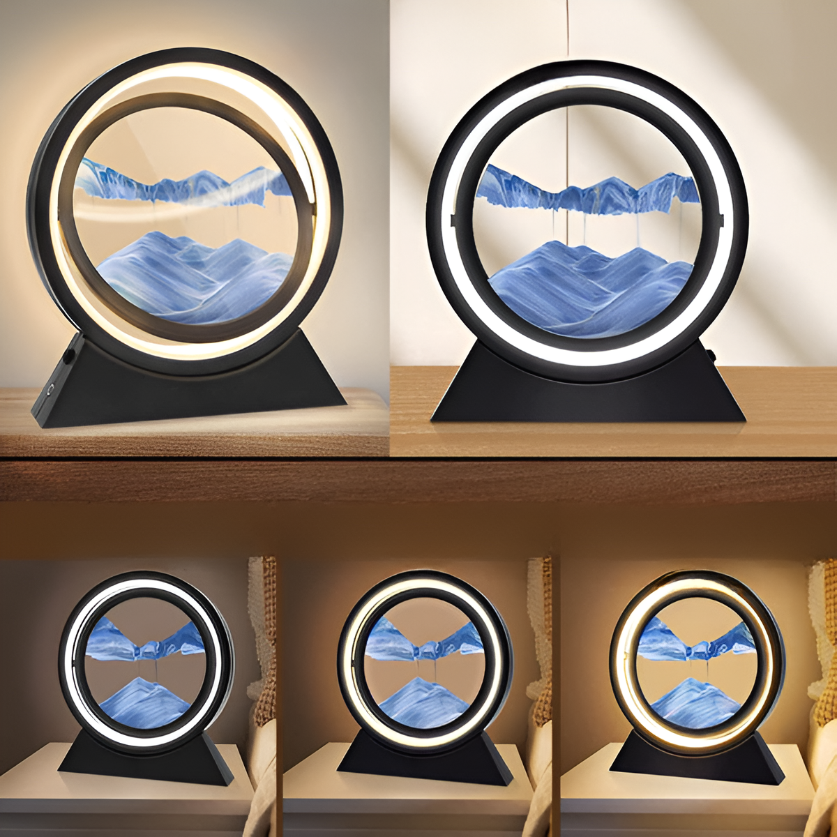 Carvallo – Dynamisk LED Bordslampa med Rörlig Sandkonst