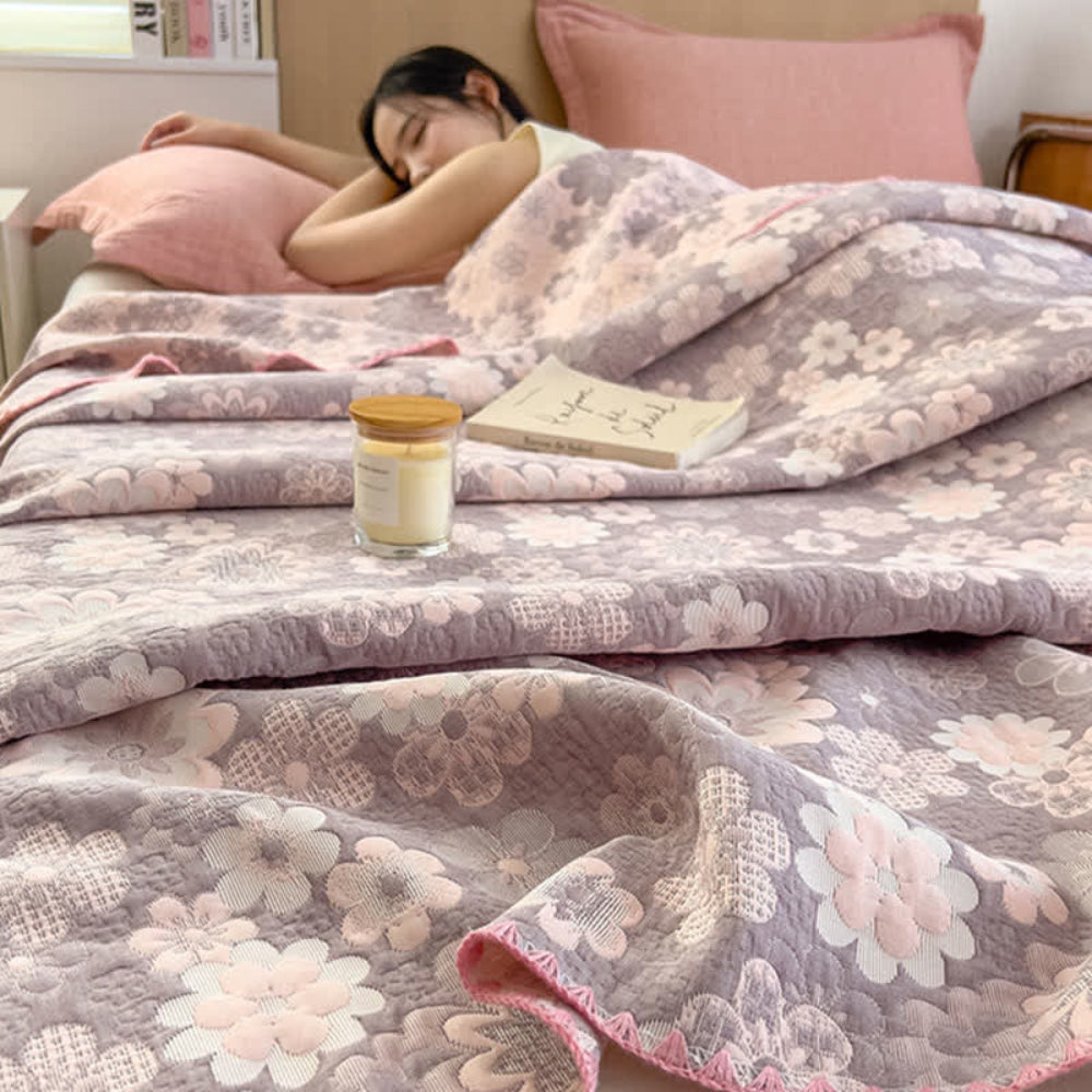 Reverie Floral Cotton Gauze Blanket