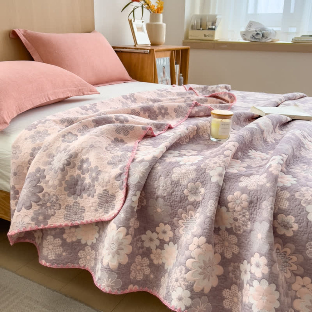Reverie Floral Cotton Gauze Blanket