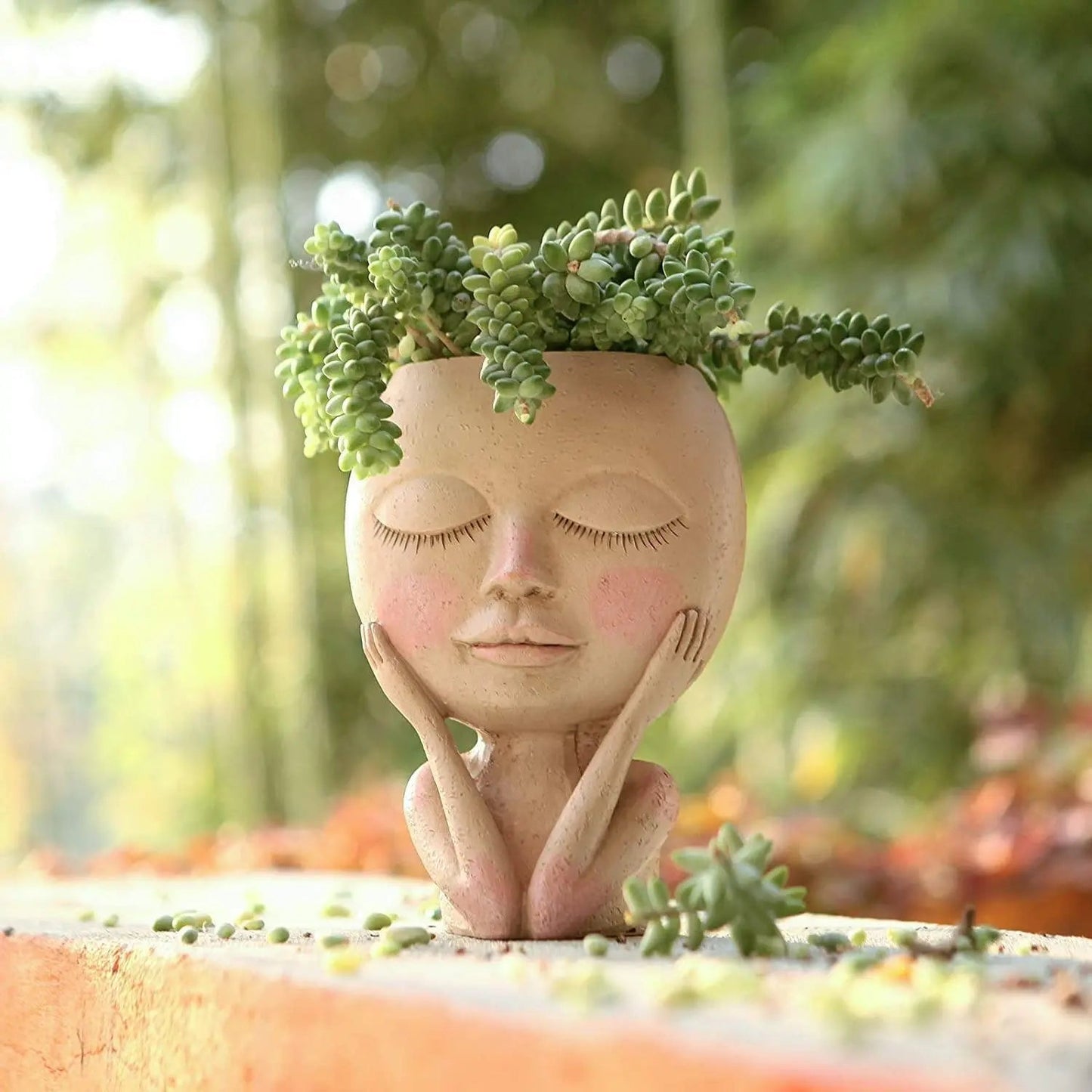 Carvallo – Elegant Resin Plant Pot with Artistic Facial Details