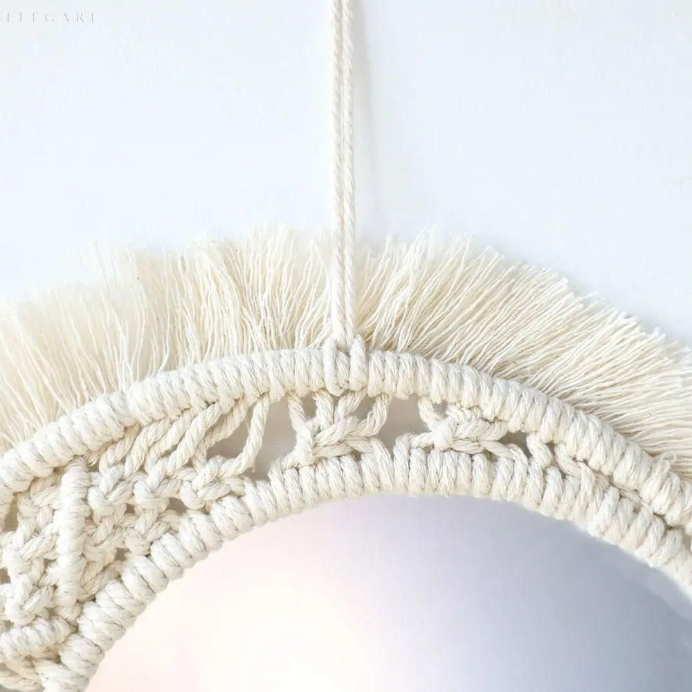 BohoDecor Spegel - Ästetisk Rund Boho Väggspegel