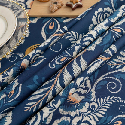 Pä Peacock Flower Boho Blommig Duk med Fringed