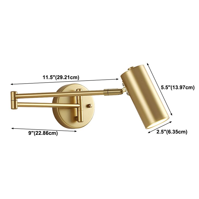Modern Justerbar Vägglampa Cylinderformad, 2 Färger, Vardagsrum, Metall