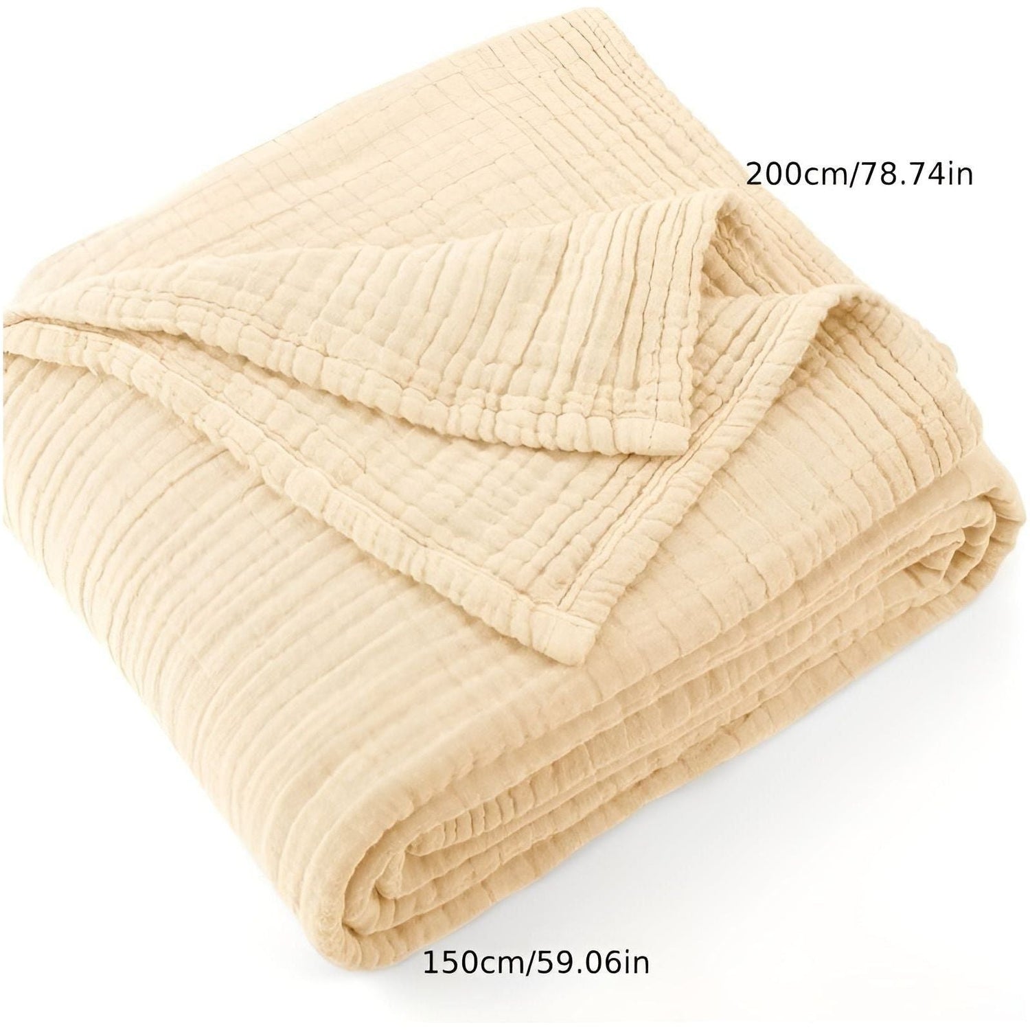 BreezeCotton Filt - Andningsbar, hypoallergen bomull-muslin-filt - Varm filt