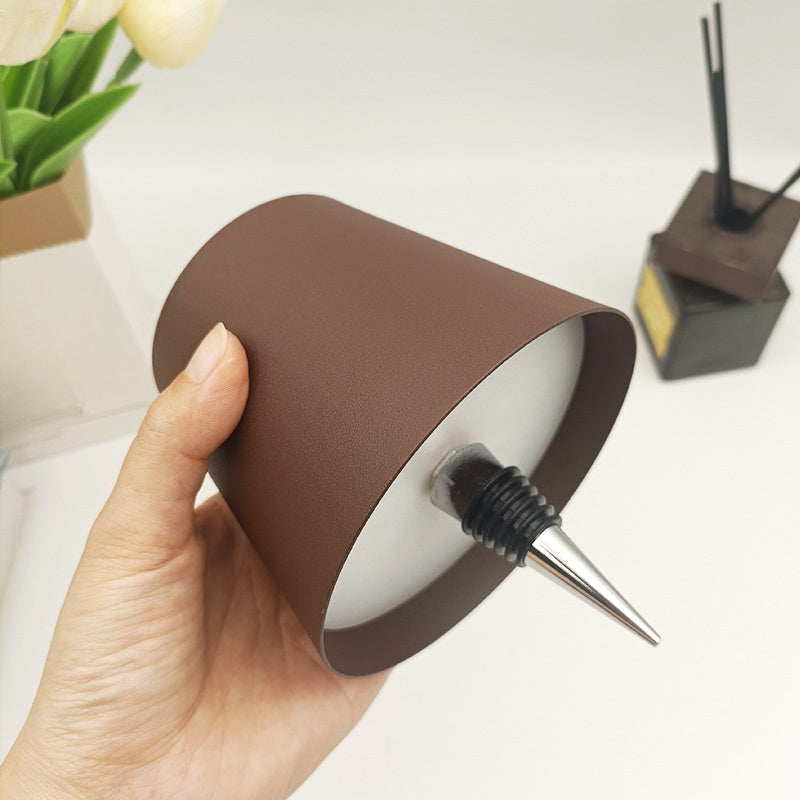 Flasklampa Metallbordslampa