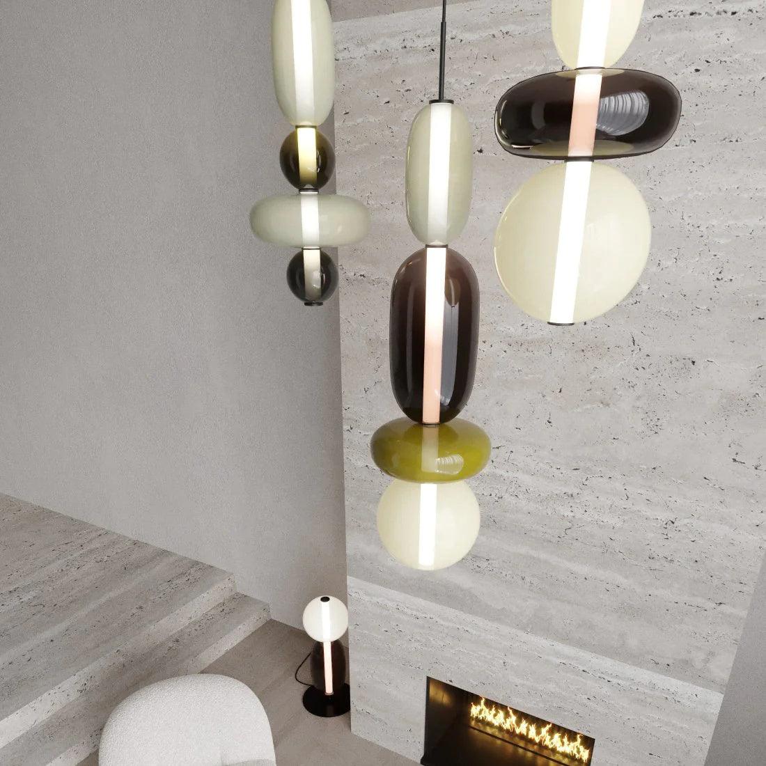 LumiSphere Light - Modern Färgat Glas LED Pendellampa
