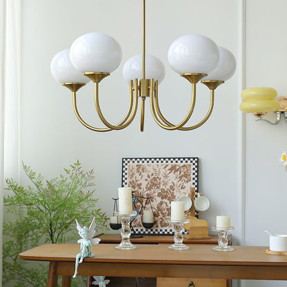 Modern Bubble Chandelier | Rosa Glas &amp; Guld Finish | 19.69&quot; Pendellampa | Stilfull Hem Accent
