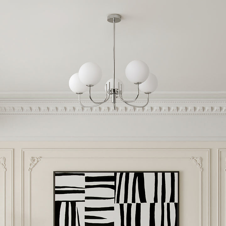 Modern Bubble Chandelier | Rosa Glas &amp; Guld Finish | 19.69&quot; Pendellampa | Stilfull Hem Accent