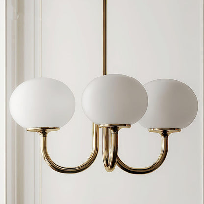 Modern Bubble Chandelier | Rosa Glas &amp; Guld Finish | 19.69&quot; Pendellampa | Stilfull Hem Accent
