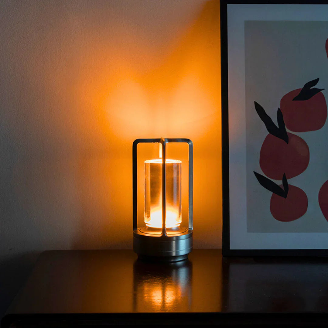 RoyaleGlow Trådlös Kristall Lampa – Nutida & Modern Bord Accent