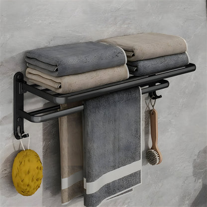 Fällbar Multifunktionell Badrums hylla - Hållbar Aluminiumställning