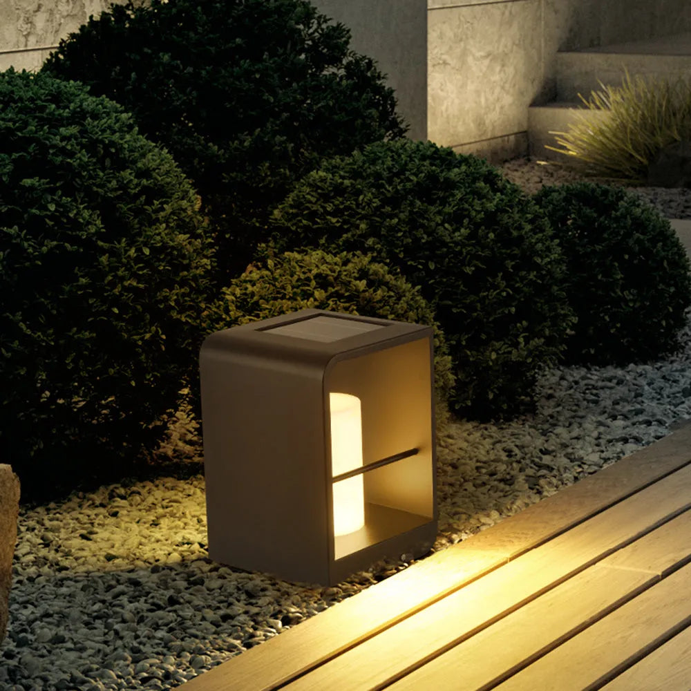 Utomhus Golvlampa Metall Solenergi LED Ljus