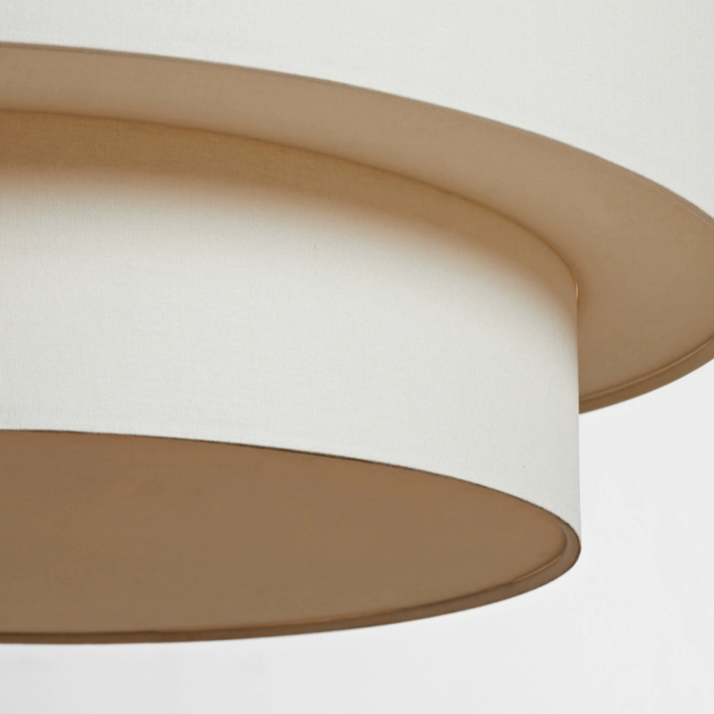 Bauhaus Beige Flerskiktad Linne Trommel Hänglampa