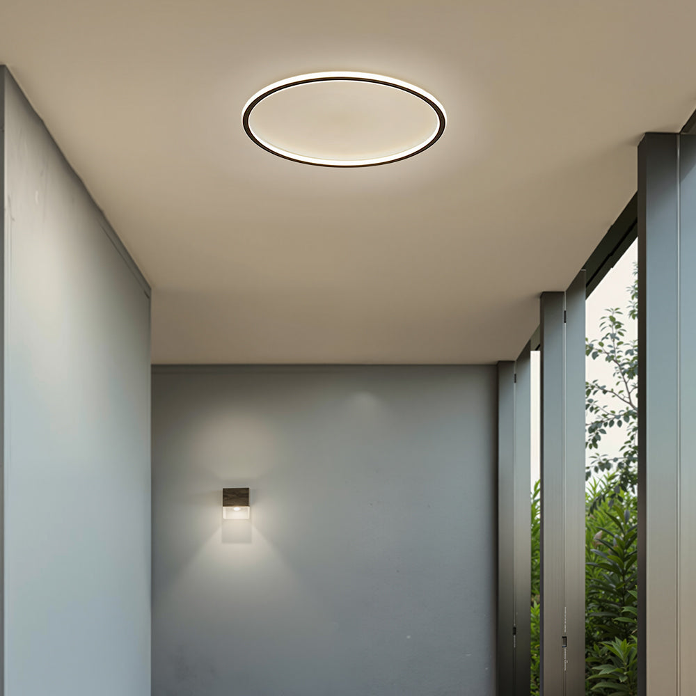 Ultra-tunn modern taklampa | Flush Mount LED för låga tak | Rund &amp; dimbar