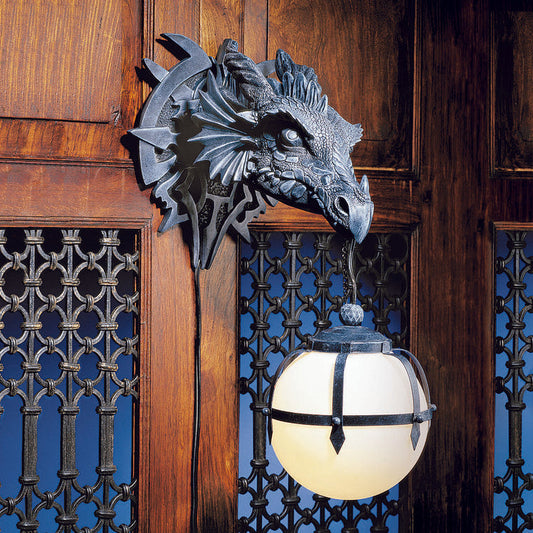 Royallure Dragon Head Wall Mount Hanging Lamp - 18 cm Unik Fantasi Dekor