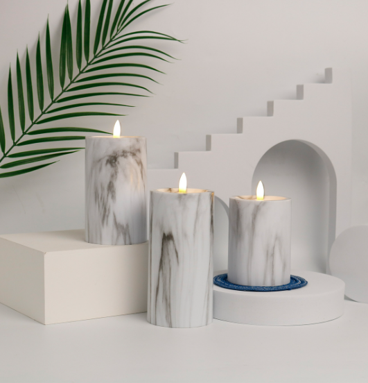 LED Flameless Marmor Ljus 3-Piece Set