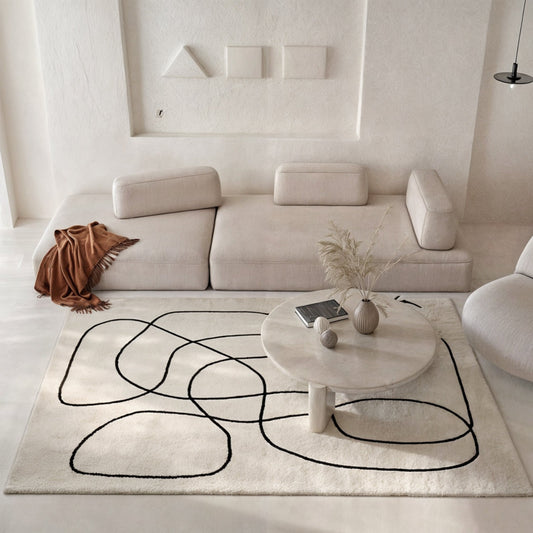 Fyrkantig ullmatta med abstrakta mönster