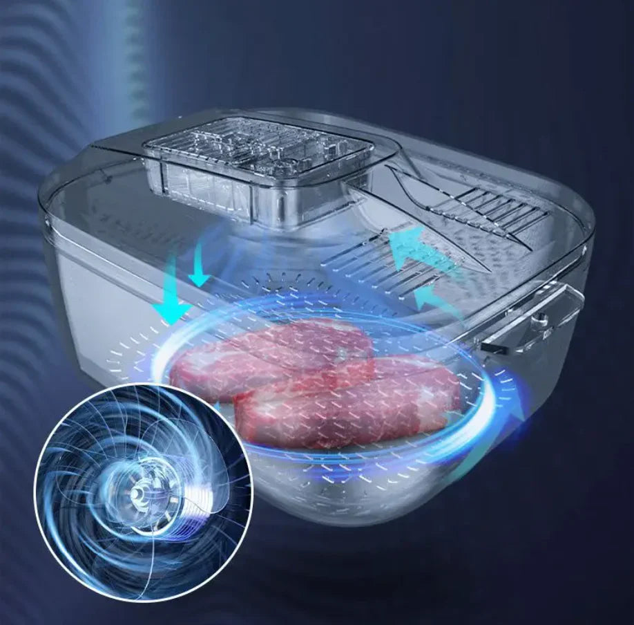 Multifunktionell Frukt- och Grönsaksrengöringsbox – Automatisk Rengörare med Avtappningskorg och Förvaringslock