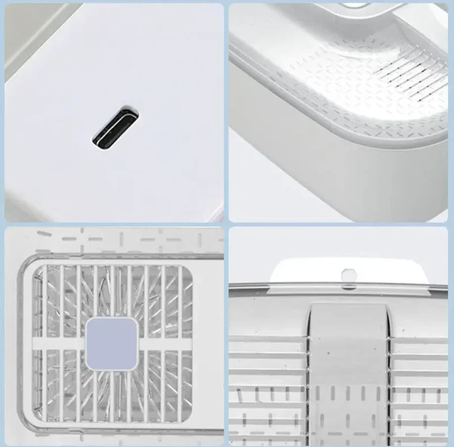 Multifunktionell Frukt- och Grönsaksrengöringsbox – Automatisk Rengörare med Avtappningskorg och Förvaringslock