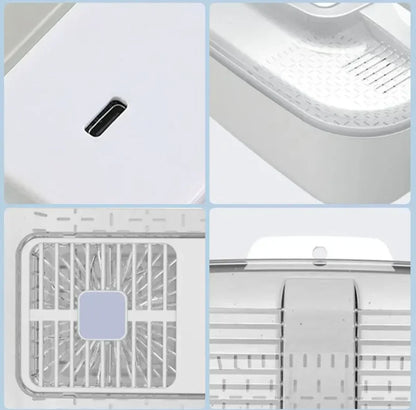 Multifunktionell Frukt- och Grönsaksrengöringsbox – Automatisk Rengörare med Avtappningskorg och Förvaringslock