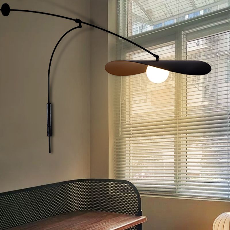 Carins Modern Vägglampa, Båge, Metall/Glas, Svart/Guld, Sovrum