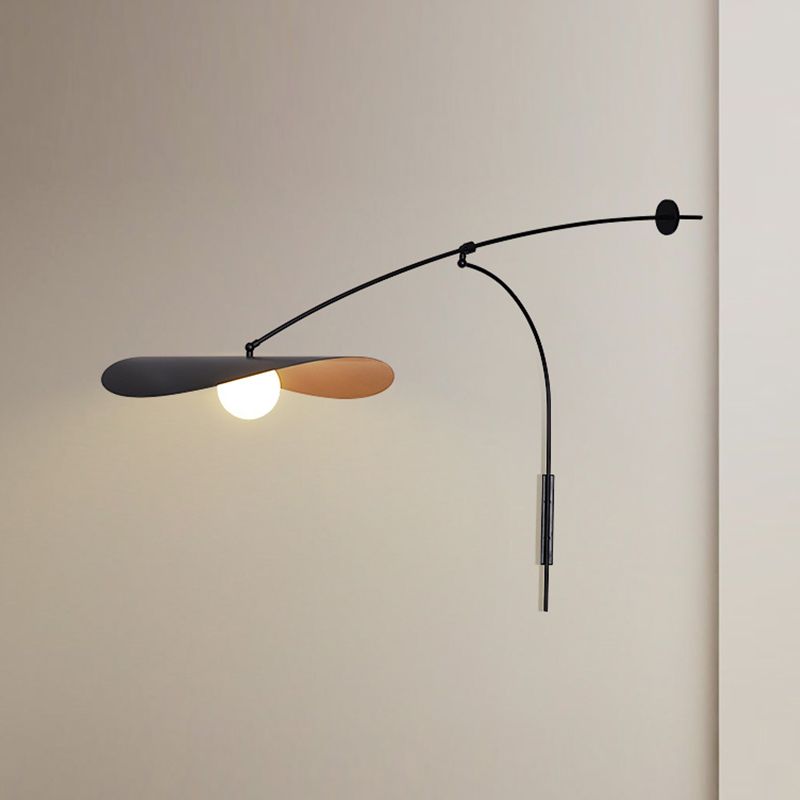 Carins Modern Vägglampa, Båge, Metall/Glas, Svart/Guld, Sovrum