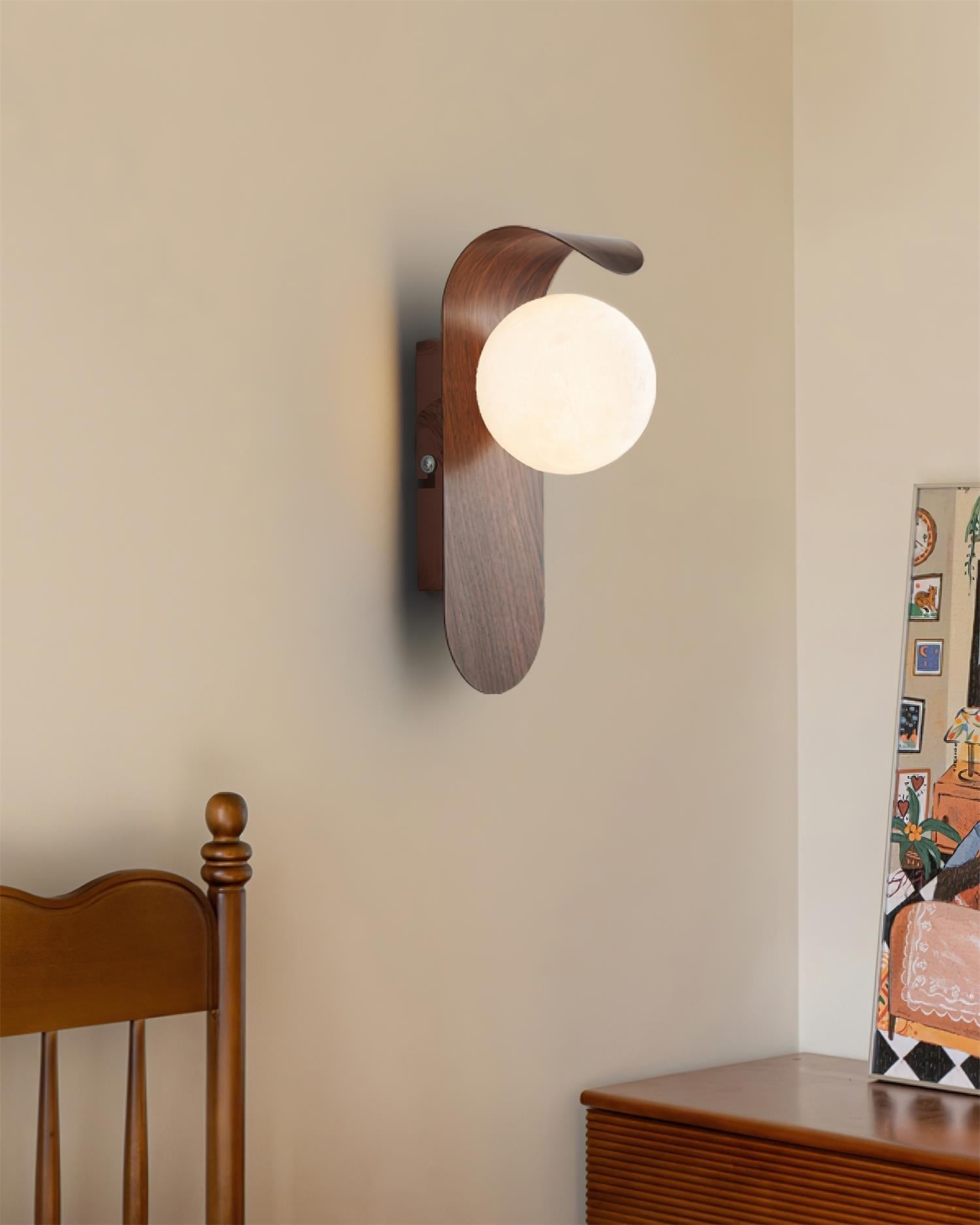 AuraWood Light – Retro trä-akrylglas LED vägglampa