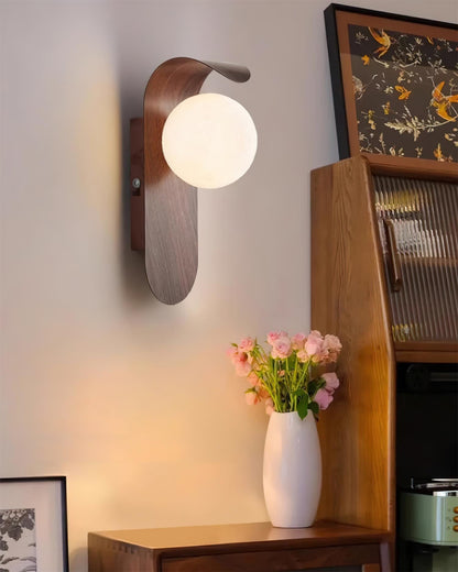 AuraWood Light – Retro trä-akrylglas LED vägglampa