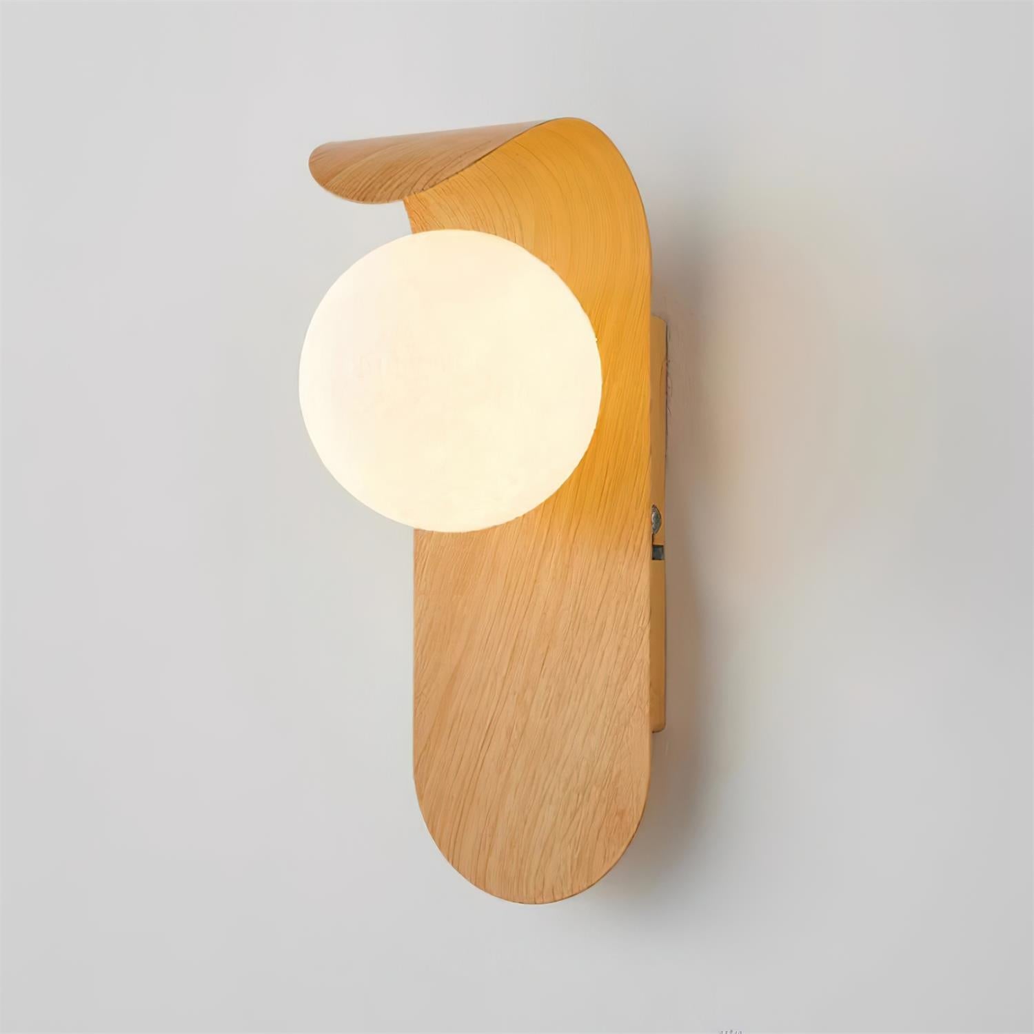 AuraWood Light – Retro trä-akrylglas LED vägglampa