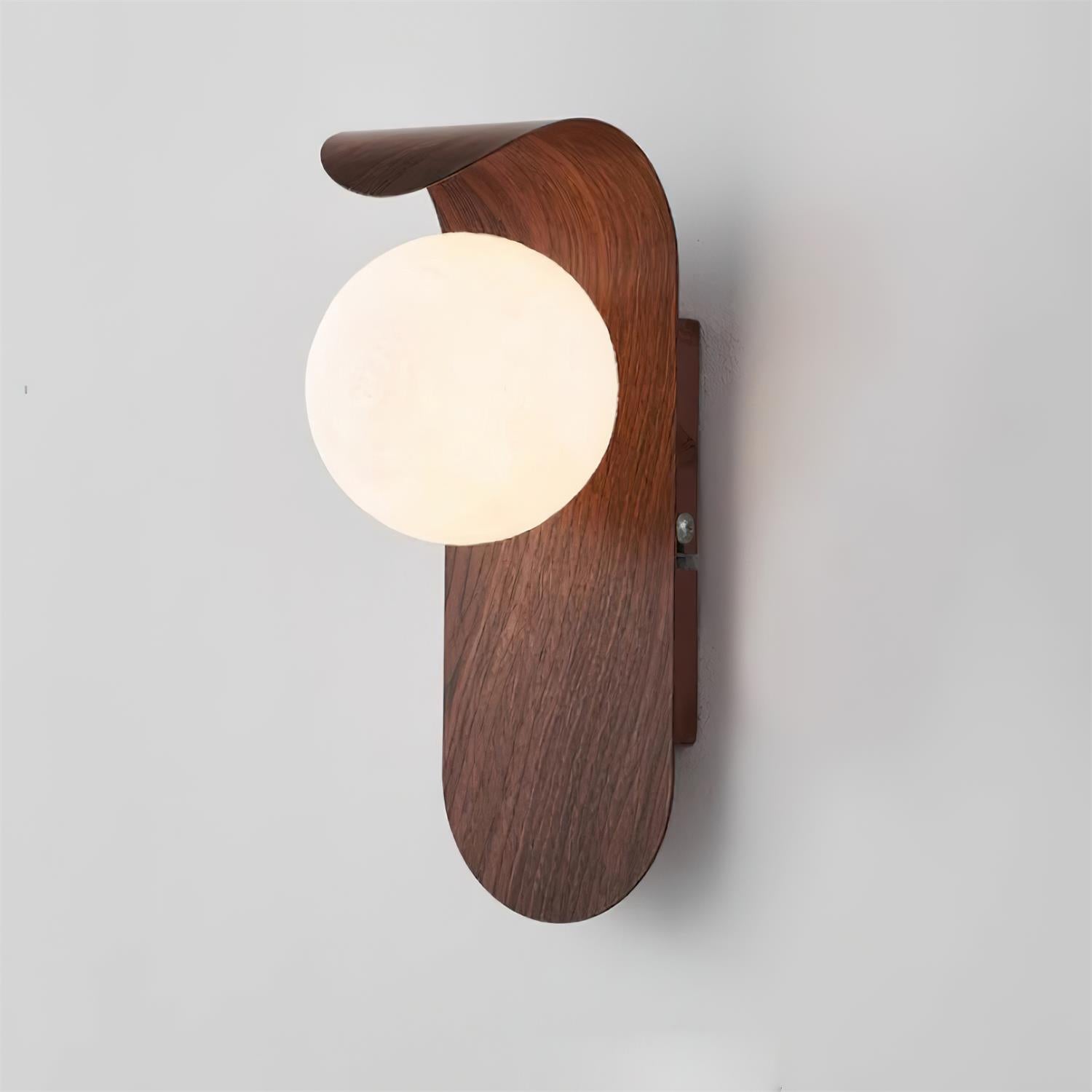 AuraWood Light – Retro trä-akrylglas LED vägglampa