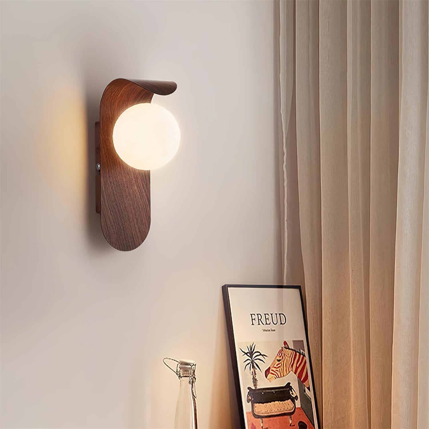 AuraWood Light – Retro trä-akrylglas LED vägglampa