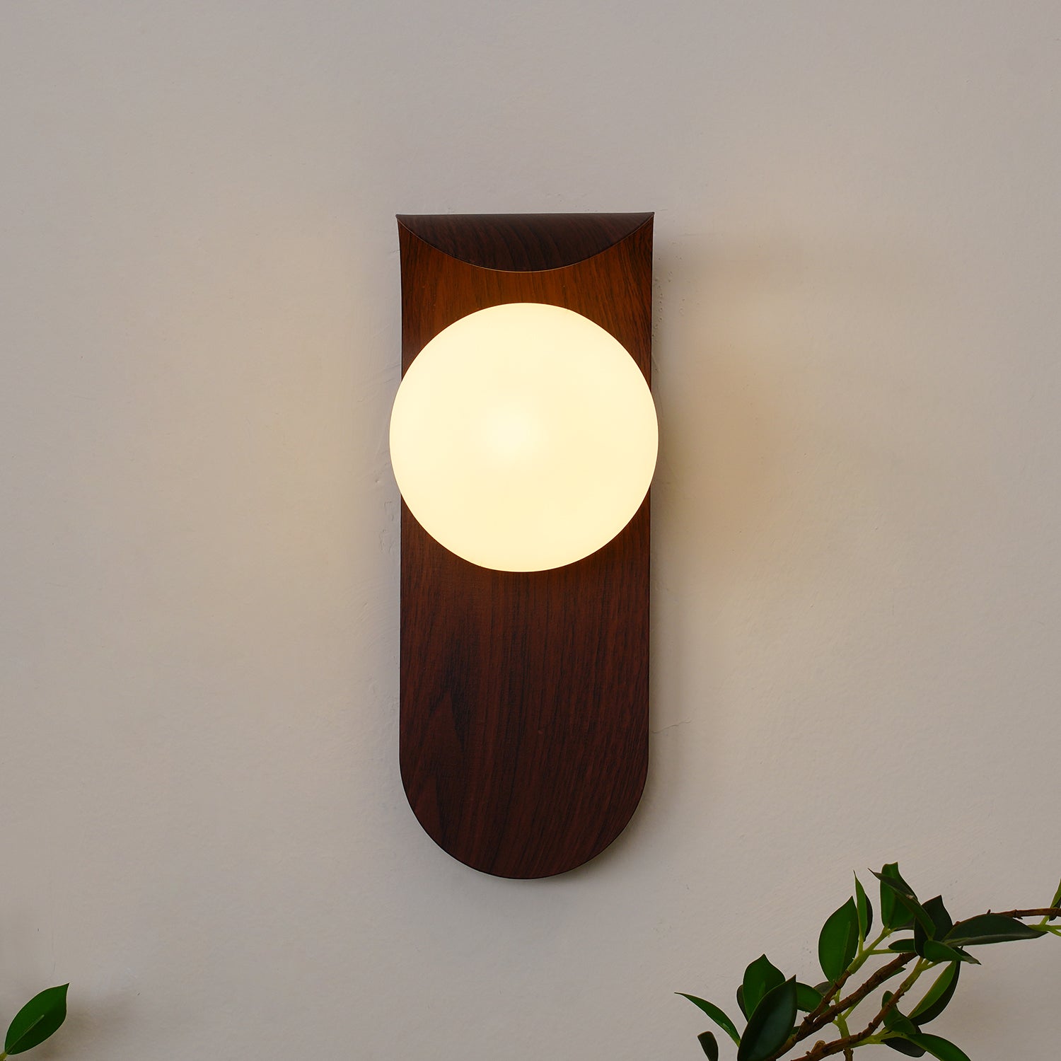 AuraWood Light – Retro trä-akrylglas LED vägglampa