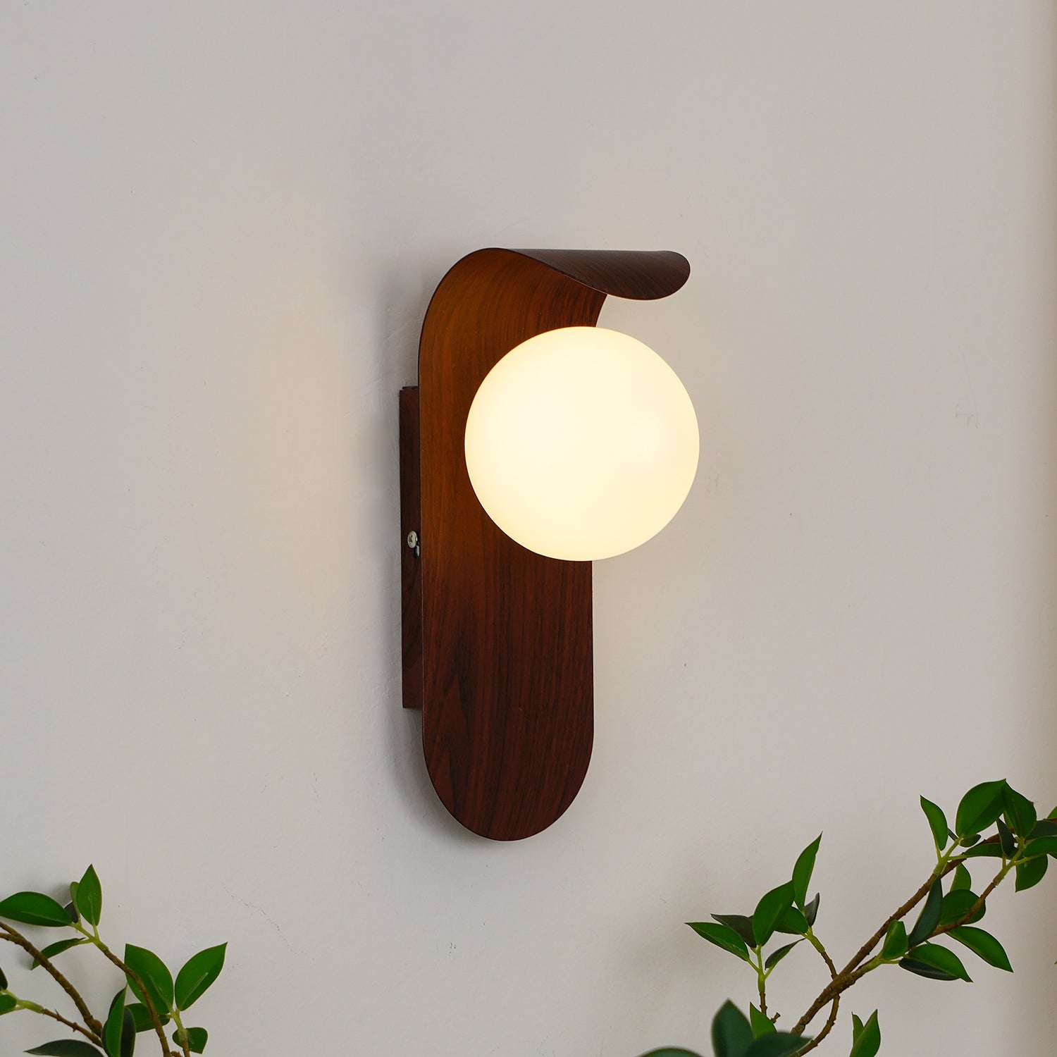 AuraWood Light – Retro trä-akrylglas LED vägglampa