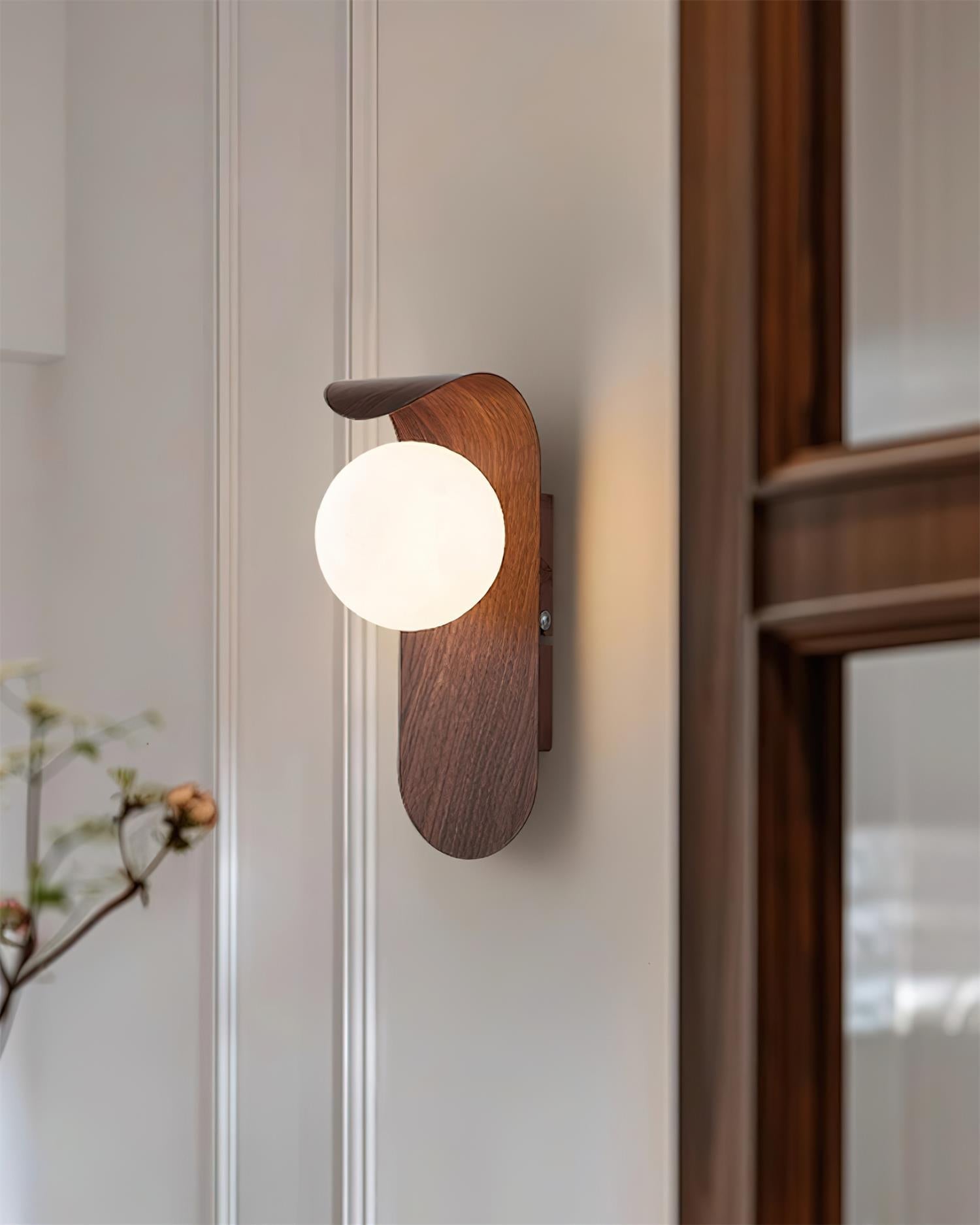 AuraWood Light – Retro trä-akrylglas LED vägglampa
