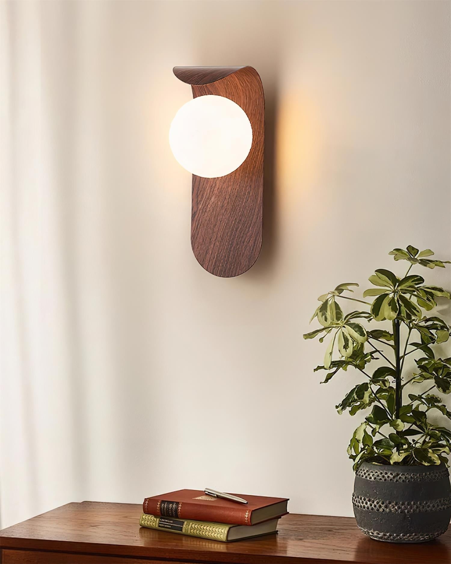 AuraWood Light – Retro trä-akrylglas LED vägglampa