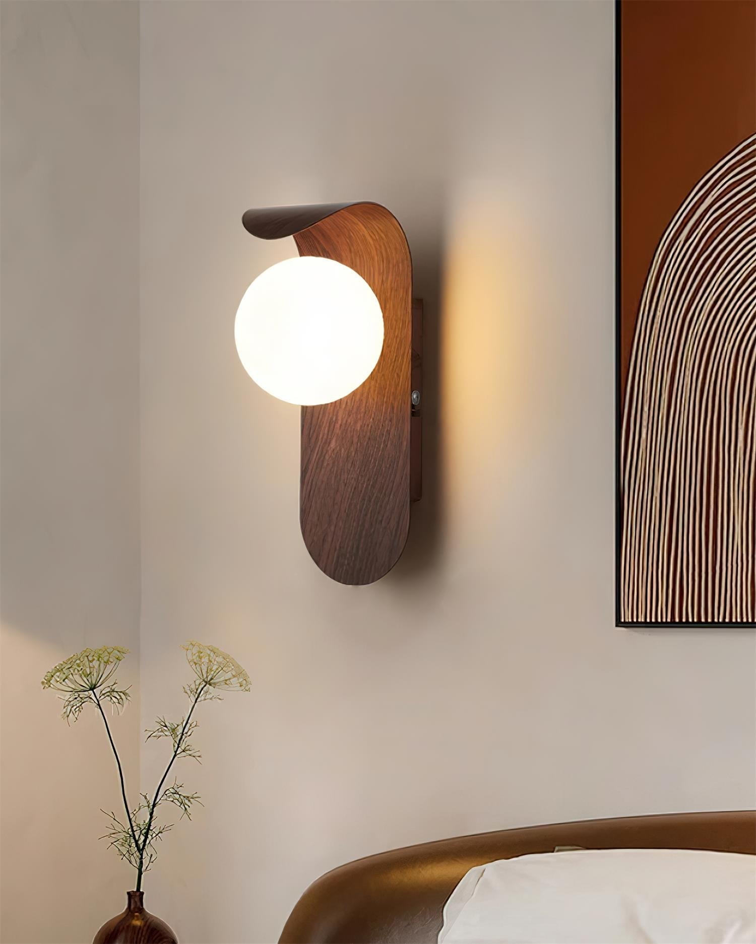 AuraWood Light – Retro trä-akrylglas LED vägglampa