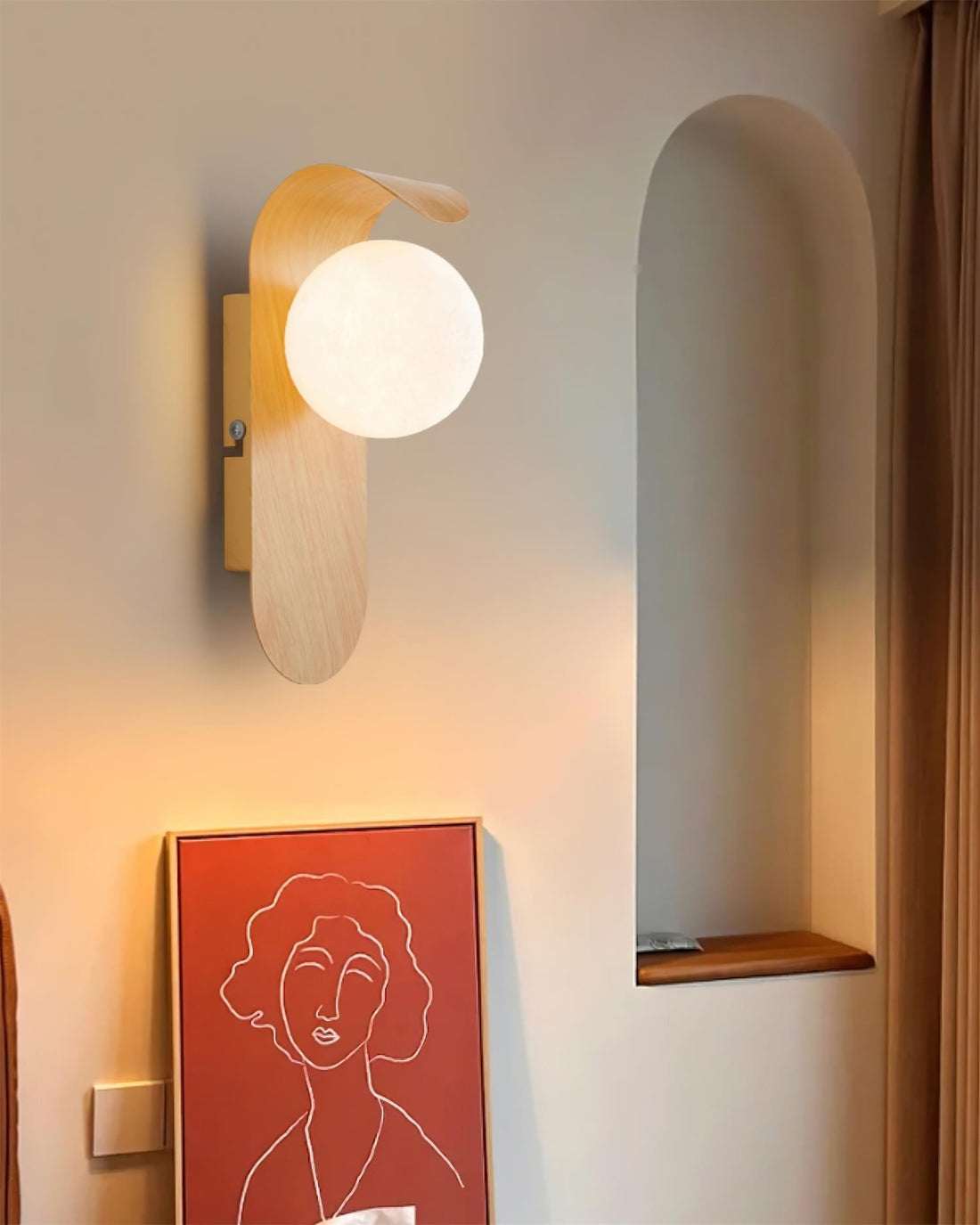 AuraWood Light – Retro trä-akrylglas LED vägglampa