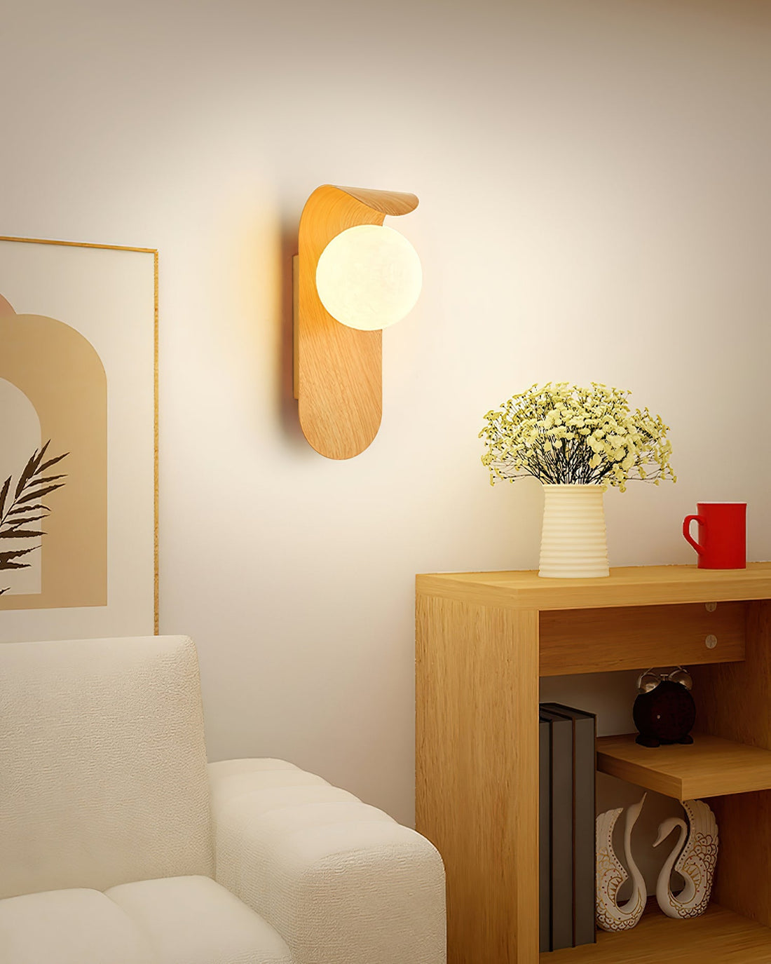 AuraWood Light – Retro trä-akrylglas LED vägglampa