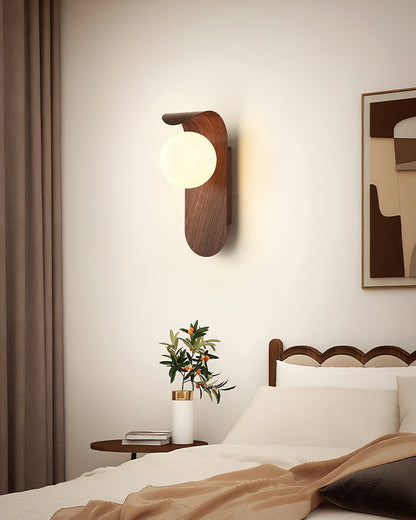 AuraWood Light – Retro trä-akrylglas LED vägglampa