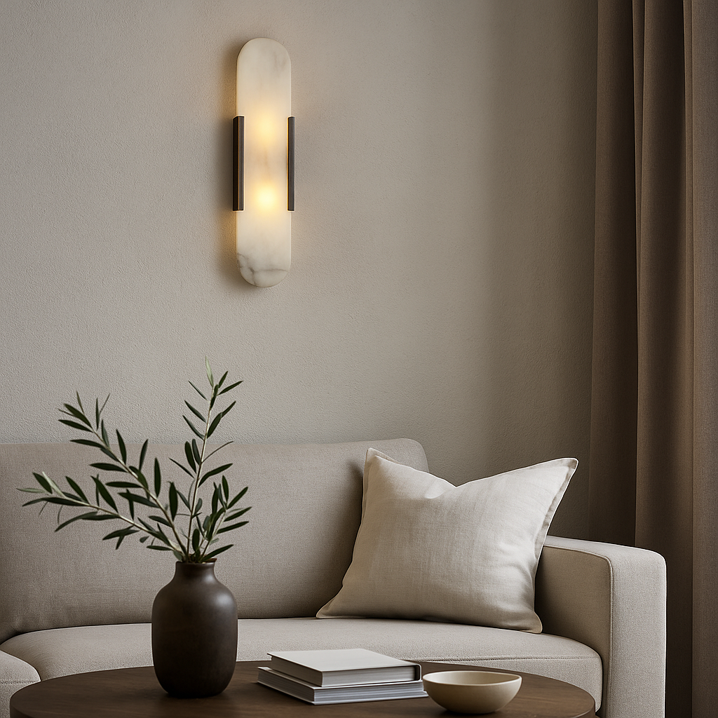 Modern Marmor Sängsida Sconce Lampa - Elegant Väggarmatur