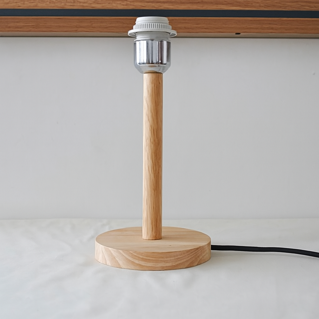 Royallure Trä Bordslampa Bas med E27 Fäste &amp; På/Av Switch för Hemljus