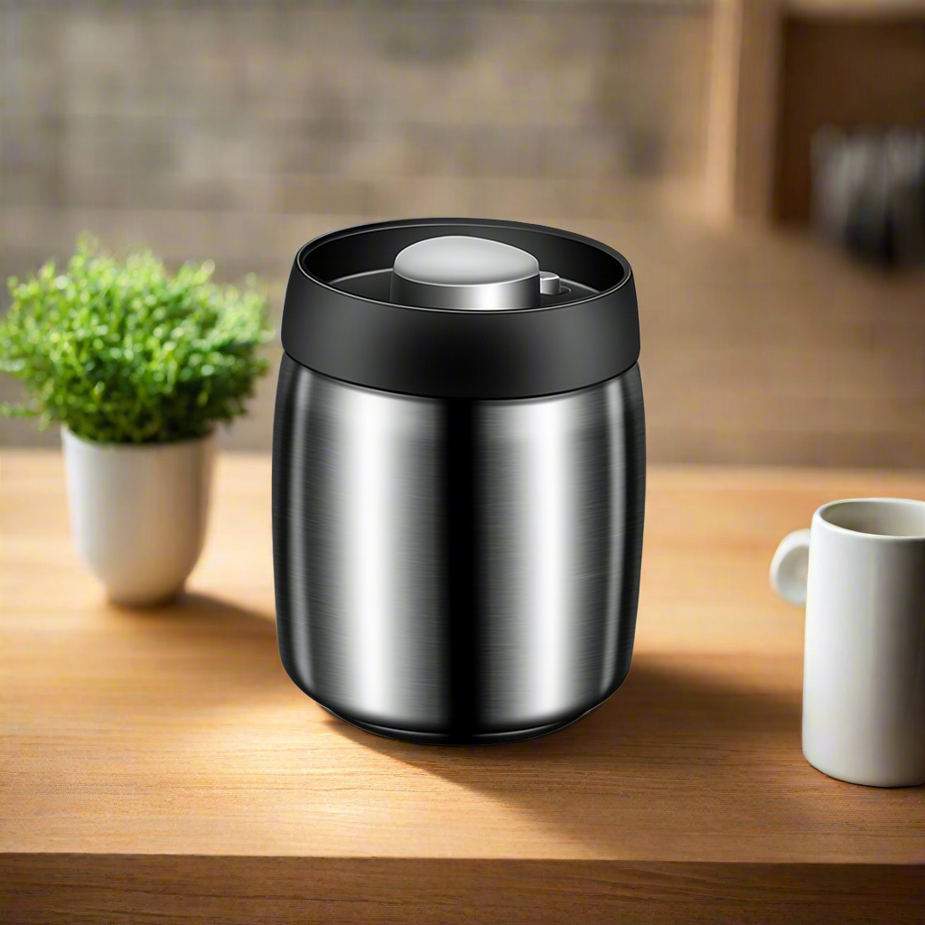 Royallure Vakuumförseglad Kaffe-böna Förvaringsbehållare 304 Rostfritt Stål Burk