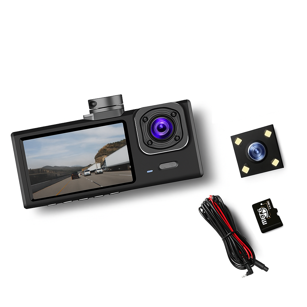 Dash Cam Triple Lens Bilkamera Nattvision