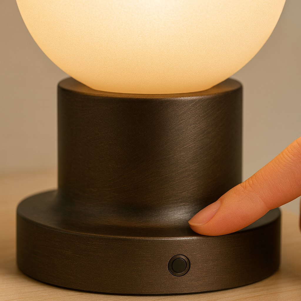 Porta uppladdningsbar bordslampa | Trådlösa sänglampor | Bronsbas & opalglas | Touch dimning | Brick by Brick