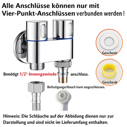 AuriJet rostfritt stål bidetsprayer – toalett-dusch med tryckreglering &amp; ergonomiskt handtag