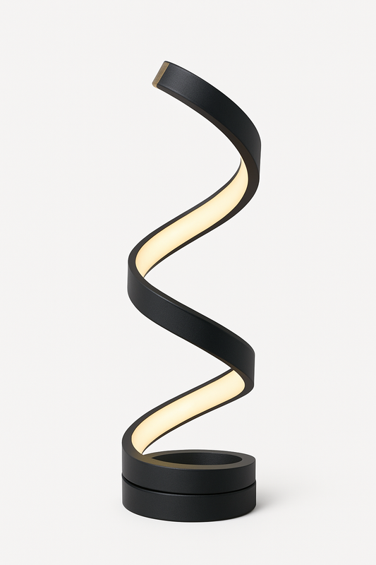 Modern Spiral Table Lamp | Dimmbar LED | 15.7" Hög | Energivrande Skulptural Ljus
