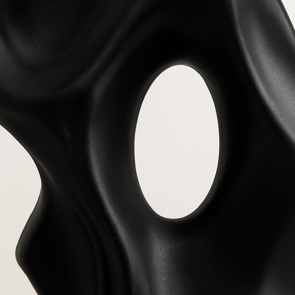 Modern skulptural keramikvas | Abstrakt hylla eller bordsdekoration | Svart eller vit finish